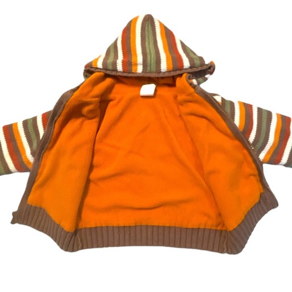 2006 Retired Gymboree Striped Hooded Sweater Jacket Baby 6-12 months - Picture 4 of 8